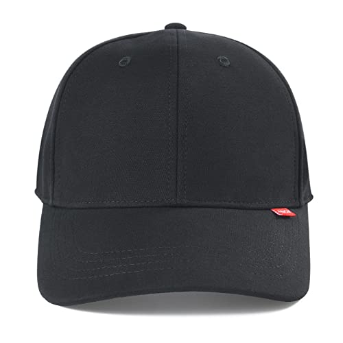 Feicui Unisex Baseball Cap Soft Cotton Fits Men Women Adjustable Dad Trucker Hat For Running Workouts And Outdoor Sports (Black, 7 1/8-7 1/2) #TOP3