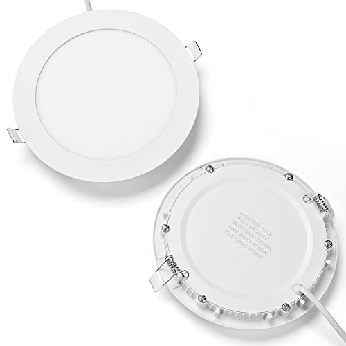 Delight 6 Pack 6 Inch Led Recessed Lighting 3Cct Ultra-Thin Ceiling Light 3000K/4000K/6000K Selectable 12W Eqv 100W 960Lm Canless Downlight Living Room Hotel Retrofit Fixtures #TOP7