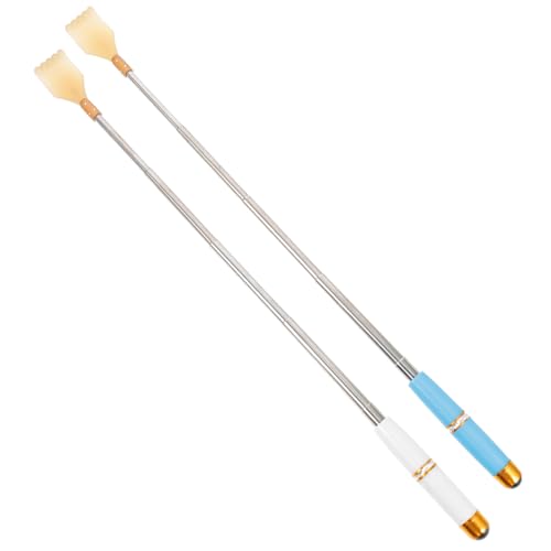 PACKOVE 2 Piezas rascador de cosquillas acero raspador pequeña rascador de espalda ancho para rascarse la espalda rascador de espalda larga rascadores de espalda