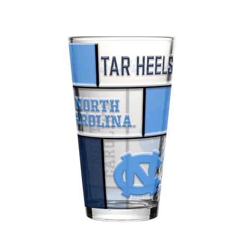 Image of Logo Brands NCAA oz Stained Glass Pint Glass - 3D Embossed Logo & Bold Team Colors - Durable Sports Fan Beer Glass for Home, Bar & Tailgates