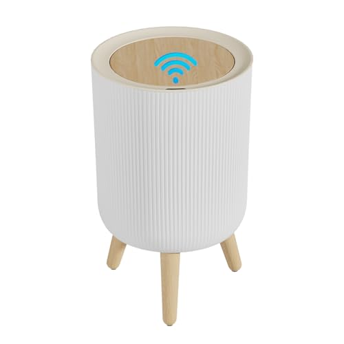 Petite poubelle automatique design grain de bois pour salon et camping-car