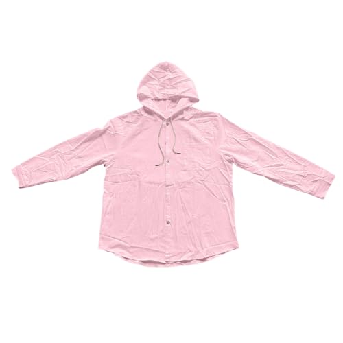 Mens Hoodies Linen Shirts Button Down Shirt Casual Hawaiian Beach Tops Lightweight Fashion Hoodie with Pocket2