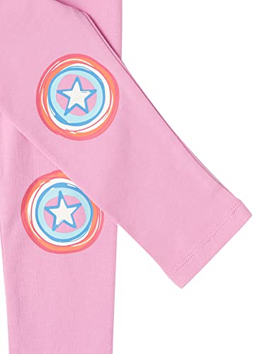 Image of Amazon Essentials Disney | Marvel | Star Wars | Frozen | Princess Girls and Toddlers' Cotton Stretch Leggings, Multipacks