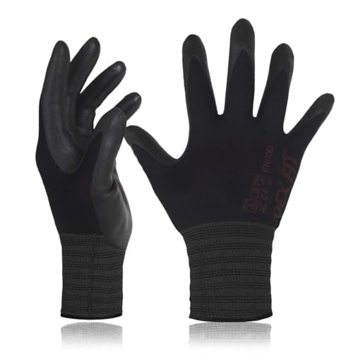 DEX FIT Premium Nitrile Work Gloves (Black Large)