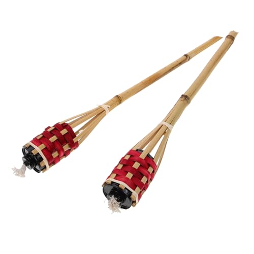 Levemolo 2pcs Bamboo Torch Decorative Outdoor Torch Lights Fire for Landscape Garden Torch Lamp for Dec