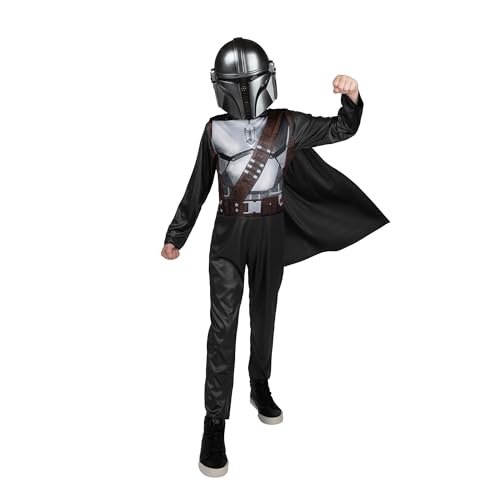 Image of STAR WARS The Mandalorian Official Youth Halloween Costume - Printed Jumpsuit with Plastic Mask