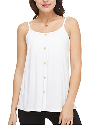 Image of Camisoles for Women with Built in Bra Adjustable Strap Tank Tops Cami Sleeveless Summer Tops for Workout Sleeping Traveling