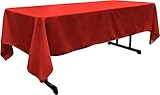 LA Linen Polyester Poplin Rectangular Tablecloth, 60 by 120-Inch, Red
