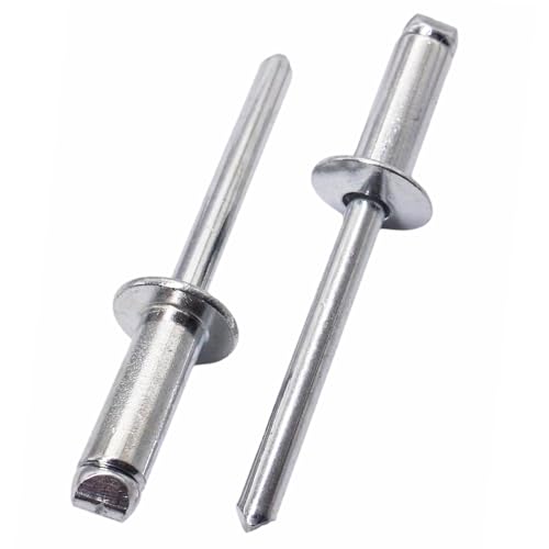 SKIR'CO (15 pcs) Rivets aveugles en aluminium 6,0 x 16 mm, mandrin en acier, rivets à tête de dôme, rivets conformes à la norme DIN 7337