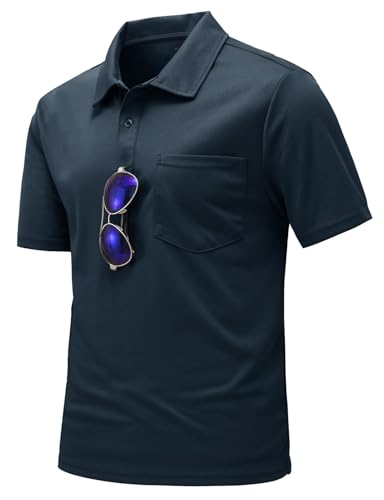 Image of TBMPOY Men's Polo Shirts with Pocket Short Sleeve Casual Sports Golf Shirt
