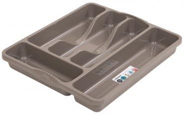 Wham Mocha 5 Compartment Plastic Cutlery Holder Tray Drawer Organiser Rack