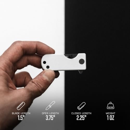 Image of WESN Microblade Premium Folding Pocket Knife - 1.5 inch D2 Steel Blade, Compact EDC Knife with G10 Handle, Manual Thumb Stud, Deep Carry Clip - Lightweight Everyday Carry (Titanium) (Blacked Out White G10 X Titanium)