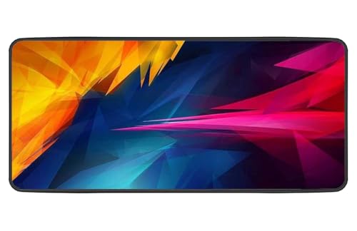 Image of Large Extended Long 700 x 300 mm Mouse Pad for Keyboard & Mouse | Water Resistant Anti Slip Surface Ideal for Office Home and Gaming Setup (Heated Chroma Burst -4)
