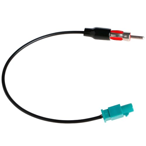 Ebksqs Adaptateur Antenne Autoradio FAKRA à DIN, Câble Rallonge 30cm, Connecteur Radio Voiture Universel pour Lecteur CD/Stéréo HD, Adaptateur Antenne...