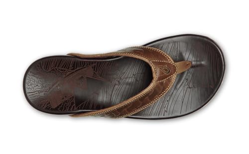 OLUKAI Hikianalia Men's Leather Sandal, Full-Grain Leather, Non-Marking Rubber Traction Pads & Compression Molded Footbed2
