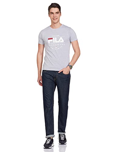 Image of FILA Men's Solid Regular Fit T-Shirt