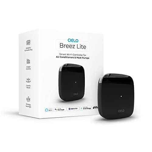 Cielo Breez Lite | Smart AC Controller for Mini-Split, Window & Portable Air Conditioners & Heat Pumps | Free App, No Subscriptions | Alexa, Google, SmartThings, IFTTT (Black) Cielo Breez Lite | Smart AC Controller for Mini-Split, Window & Portable Air Conditioners & Heat Pumps | Free App, No Subscriptions | Alexa, Google, SmartThings, IFTTT (Black)