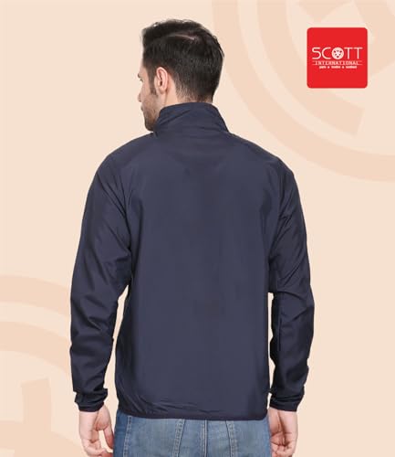 Scott International Men's Polyester Standard Length Dry Jacket Navy Blue Large
