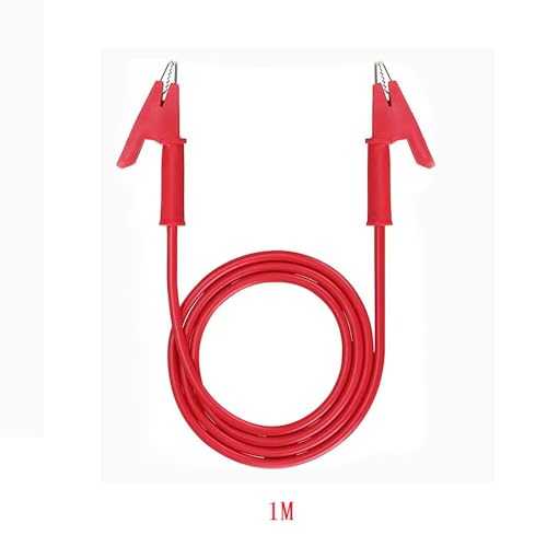 Aofan 2x Prüfkabel mit Krokodilklemmen - 100cm Rot/Schwarz - 1500V 15A - Für Multimeter, Elektrotests (PVC, Kupfer)