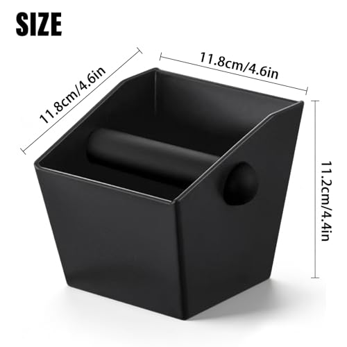 Miniatura 2 de Astralong Recipiente Para Posos De Café, Knock Box Espresso Con Barra De Golpe Extraíble, Base Antideslizante, Accesorios Barista Para Portafiltros, Hogar, Cafetería Y Oficina Negro