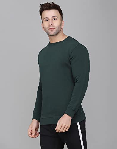 Image of SLOWLORIS Men's Fleece Black Round Neck Sweatshirt