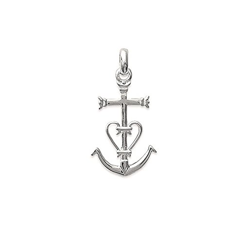 Pendentif Croix de Camargue Argent Rhodié Anti-Noircissement 18mm