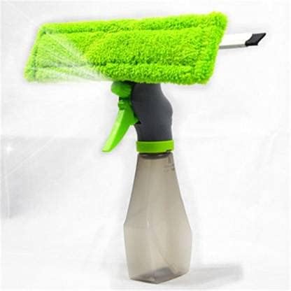 D-Dayons 3 in 1 Plastic Easy Glass Spray Wiper and Liquid Bottle Type Microfiber Easy Glass Cleaning Brush and Wiper for Car Window Mirror Tiles Floor Stove with Spray Cleaning Cloth