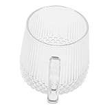 Zerodeko Kaffeetasse mit Griff Hochborosilikat Glasbecher für Milch und Vielseitig Einsetzbar und Modern mit Vertikalem Streifenmuster für Täglichen Gebrauch und Outdoor Aktivitäten