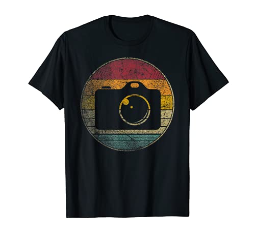 Camera Photographer- Retro vintage Funny Shirt Men Women t-shirt, Preto, S