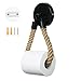 Infankey Porte Papier Toilette sans Perçage, Vintage Porte Rouleau Papier Toilette, Noir Mat Support Papier Toilette pour Salle de Bain et WC