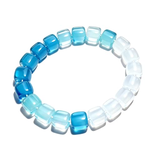 3. SL1498 Serene Blue Gradient Matte-Finish Round Bead Bracelet for Calm Minimalist Styles