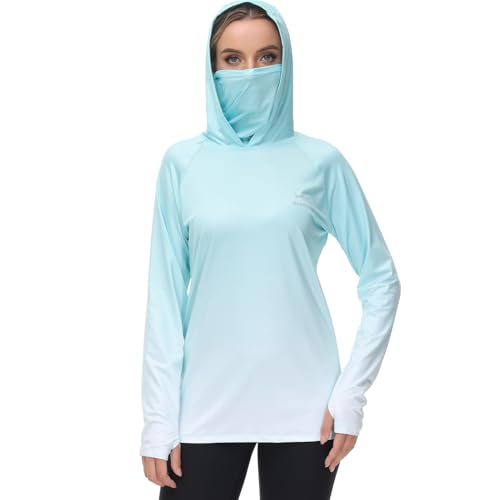 Bassdash Damen Angel Kapuzenshirt mit UPF 50+ Daumenlöchern für Gesichtsmaske FS23W