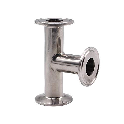 Dernord Clamp Tee 3 Way Stainless Steel 304 Sanitary Fitting Fits 1.5" Tri-Clamp, 25Mm Pipe Od #TOP15