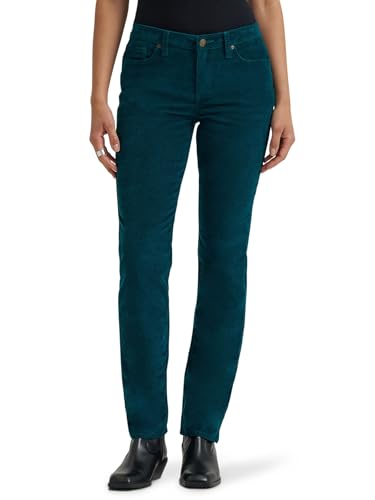 Lee Women's Legendary Mid Rise Straight Leg Jean, Teal Brigade Cord
