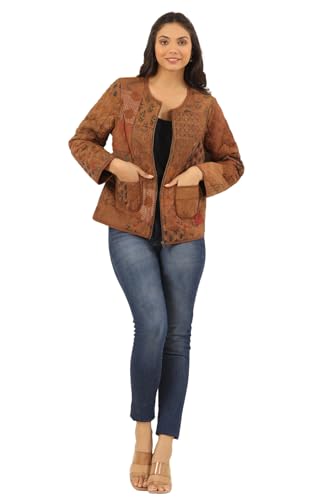 Image of SAY Women's Cotton Regular Fit Quilted Jacket For Winter Wear