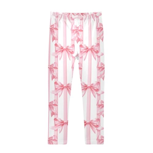 Girls' Leggings Bow-Knot Pink Stripe Kids Yoga Tights Pants 1 Pack 20858298