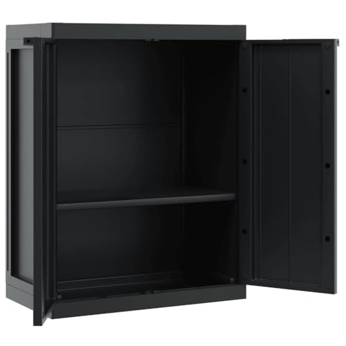 Armoire à outils résistant aux intempéries en plastique PP robuste noir - 7