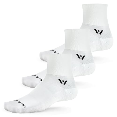 Swiftwick- ASPIRE QUARTER CREW Running & Cycling Socks, Lightweight, Compression Fit