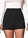 Floerns Women's Casual High Waist Skinny Shorts with Pocket Black Solid M
