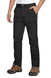 MAGCOMSEN Men's Trousers with Multi Pockets Summer Hiking Pants Elasticated Waist Trousers Black
