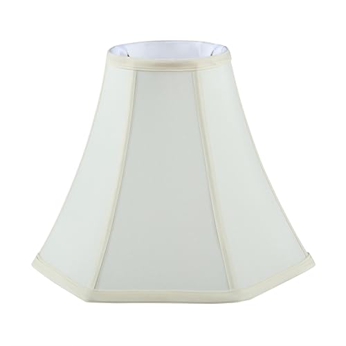 Image of Aspen Creative 34011 Handsewn Pagoda Spider Lamp Shade in Pale Yellow Faux Silk Fabric (5 inch x 12 inch x 9-3 /4 inch)