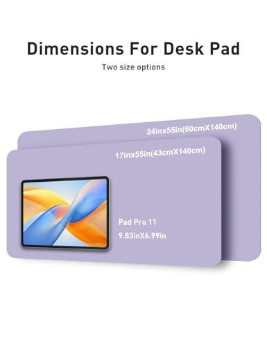 Image of Aothia Faux Leather Desk Mat - Non-Slip PU Leather Desk Blotter, Waterproof Writing Surface, Large Desk Pad for Office & Home (Lavender, 55 inch x 17 inch)