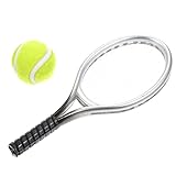 PATKAW Puppenhaus Tennisschläger Und Ballset 1 Stück Mini Tennisschläger 1 PC Mini Tennis Miniaturen Tennisschläger Und Ball