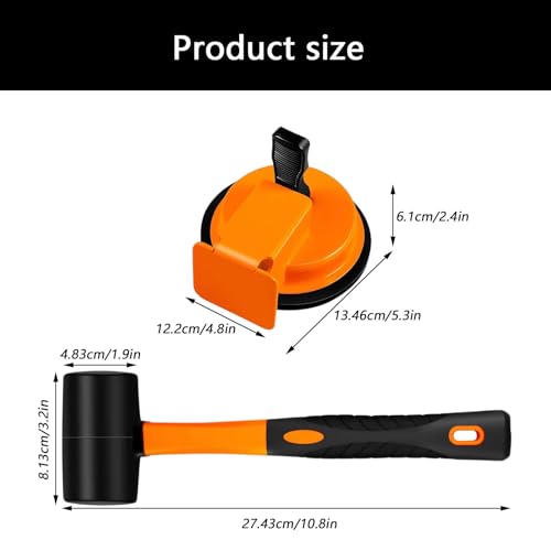 Ventouse de levage puissante et marteau ergonomique pour fixation de sol stable