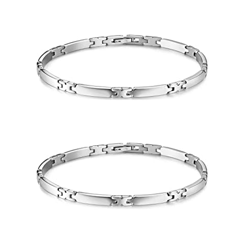 XIAOSTAR Steel Bracelet Ladies Wristband Bracelets (silver) 21cm Cover