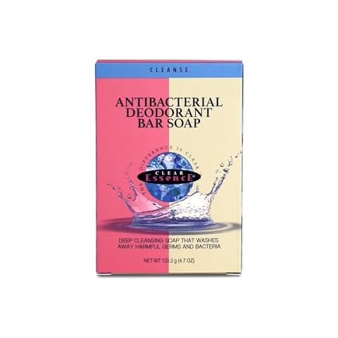 Clear Essence Platinum Antibacterial Bar Soap Unscented – Beauty Soap for Hand Body and Face - Skin Lightening Acne Soap Bar - Washes Away Dirt and Oil - Soap for Men and Women - (4.7oz) Cover