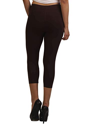 Image of Frenchtrendz Women's Cotton Spandex Stretchable Mid Rise Slim Fit Legging Capris (XS-4XL)
