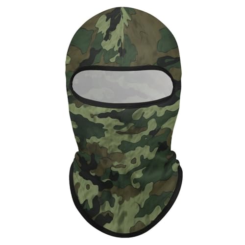 Balaclava para hombre, máscara para esquí y ciclismo, verde camuflaje, cubreboca para invierno