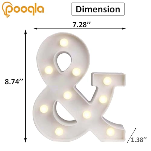 Image of LED Marquee Letter Lights, Warm White and Cool White Decorative Lighted Letters, Light Up Alphabet Letters for Boys Girls, Party, Wedding, Bar, Night Light, Birthday Decoration, Symbol &