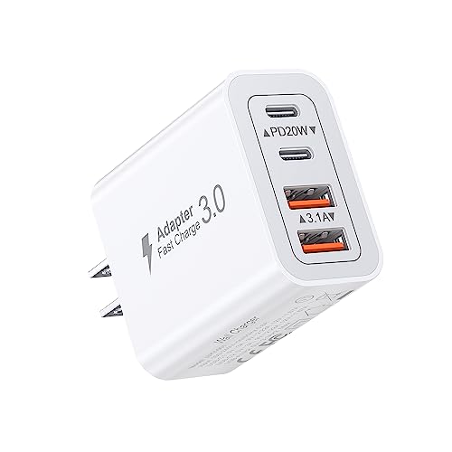 合計40W 急速充電器 USB コンセント Type-C 充電器 ACアダプター USBポート & USB Cポート PD 20W アダプタ タイプc 充電器 USB 電源タップ iPhone iPad Android その他各種機器対応 (白)